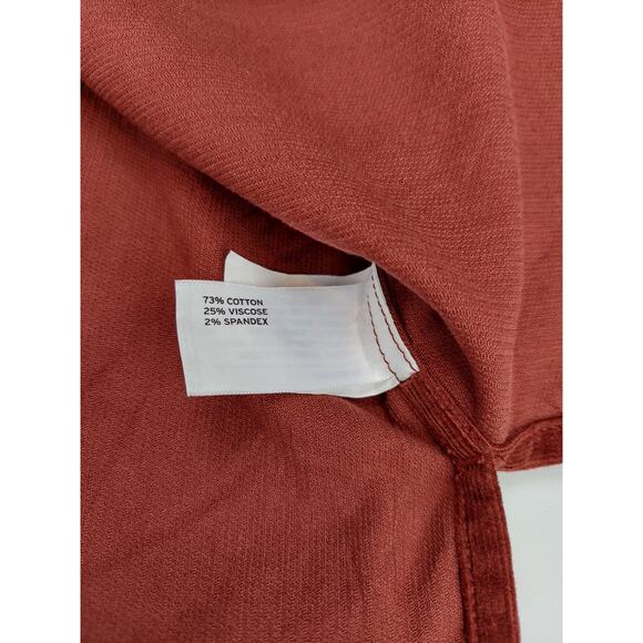 Duluth Trading Company Corduroy Rust Popover Womens Long Sleeve Shirt V Neck S - Picture 5 of 11